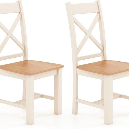Farmhouse Dining Chairs Set of 2, Kitchen Chairs w/High Cross Back