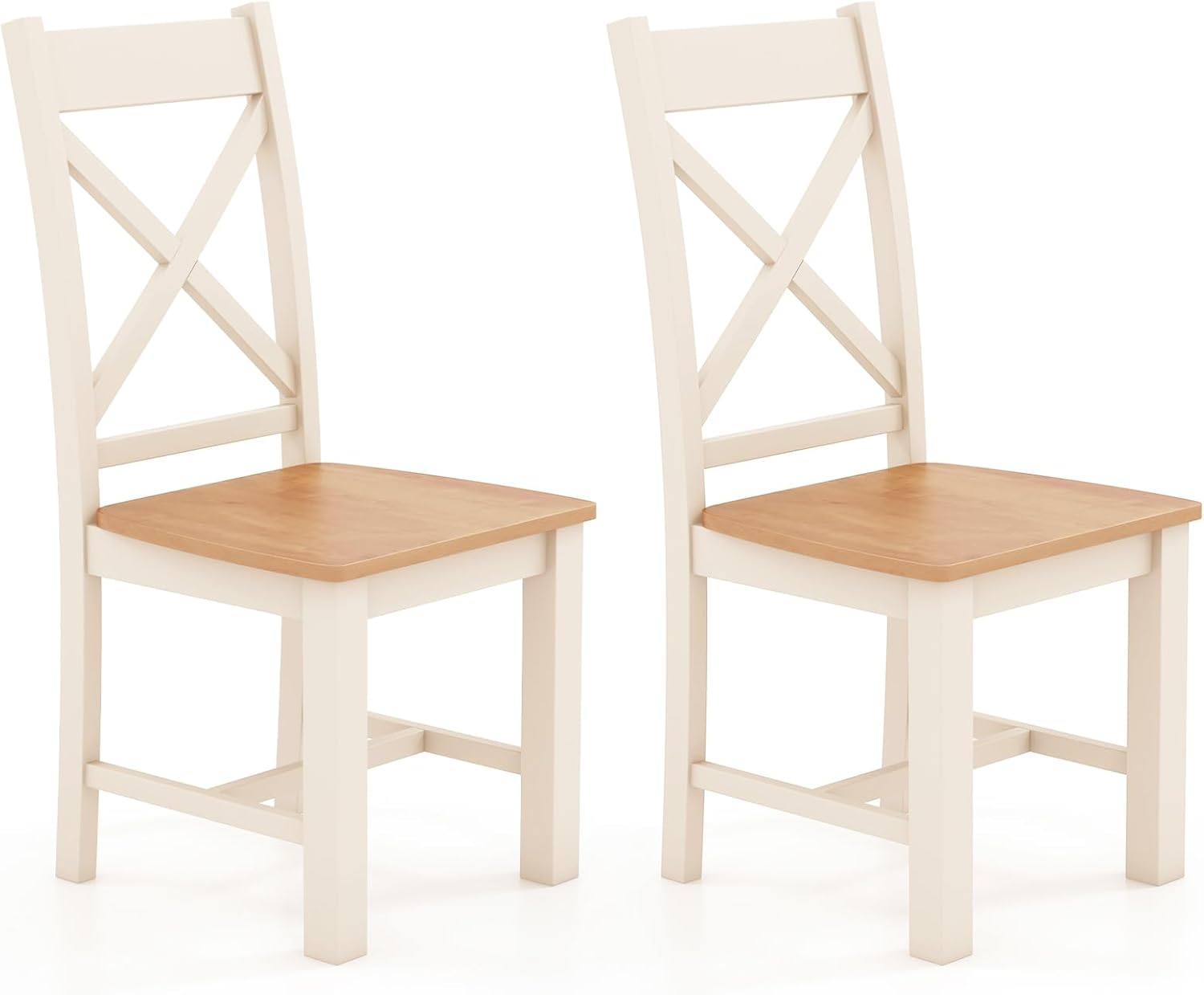Farmhouse Dining Chairs Set of 2, Kitchen Chairs w/High Cross Back