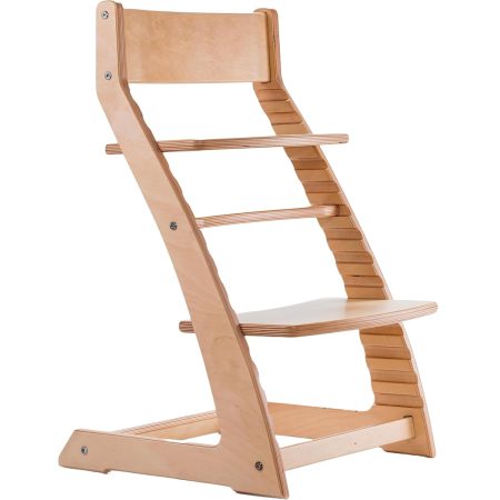 Scandinavian Wooden High Chair for Toddlers & Kids | Adjustable Grow-with-Me Montessori Seat for Dining Table | Natural Wood Finish Convertible Highchair