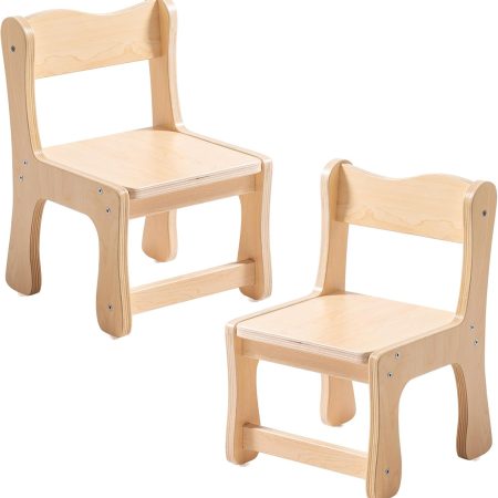 Kids Wooden Chairs, 2-PCS Toddler Chairs for Table for Playroom, Children's Wooden Playroom Furniture, Kids Furniture for Eating, Reading, Playing