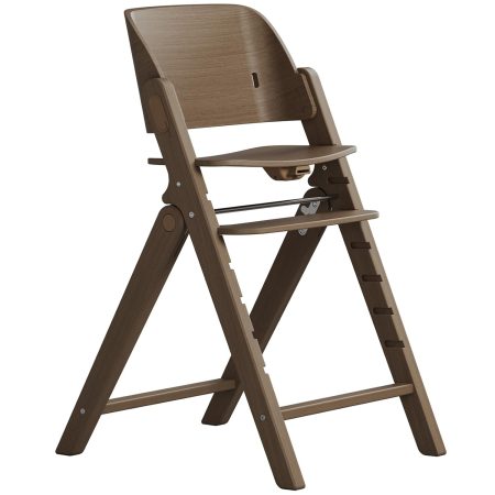 Wooden High Chair, Ergonomic Seat & Easy to Clean, Toddler High Chair with Adjustable Seat & Footrest, Foldable Compact Design (Accessories Set Not Included)