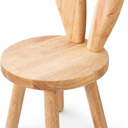 Small Toddler Chair, 9.25" Low Wooden Stool, Bunny Chair for Kids