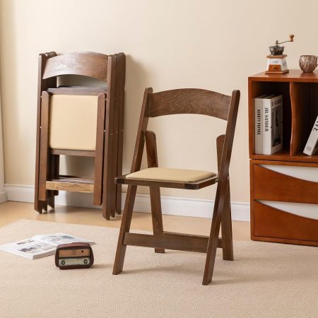 Wooden Folding Chair, Classic-Fruit Wood Color, Set of 4