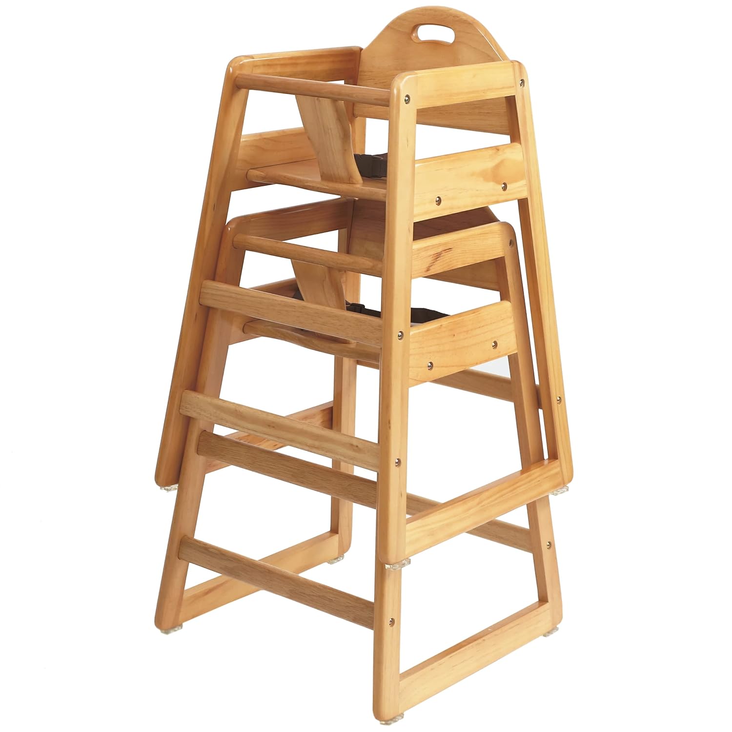 Wooden High Chair for Baby & Toddler – Restaurant-Style Stackable HighChair with Commercial Grade Solid Wood for Dining Table & Kitchen – Compact & Portable Design for Home & Restaurant Use -Natural - Image 2