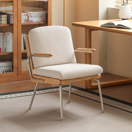 Wooden Office Chair, Solid Wood Desk Chair, Comfortable Vanity Chair Dining Chair for Home Office, Living Room, Bedroom, Study